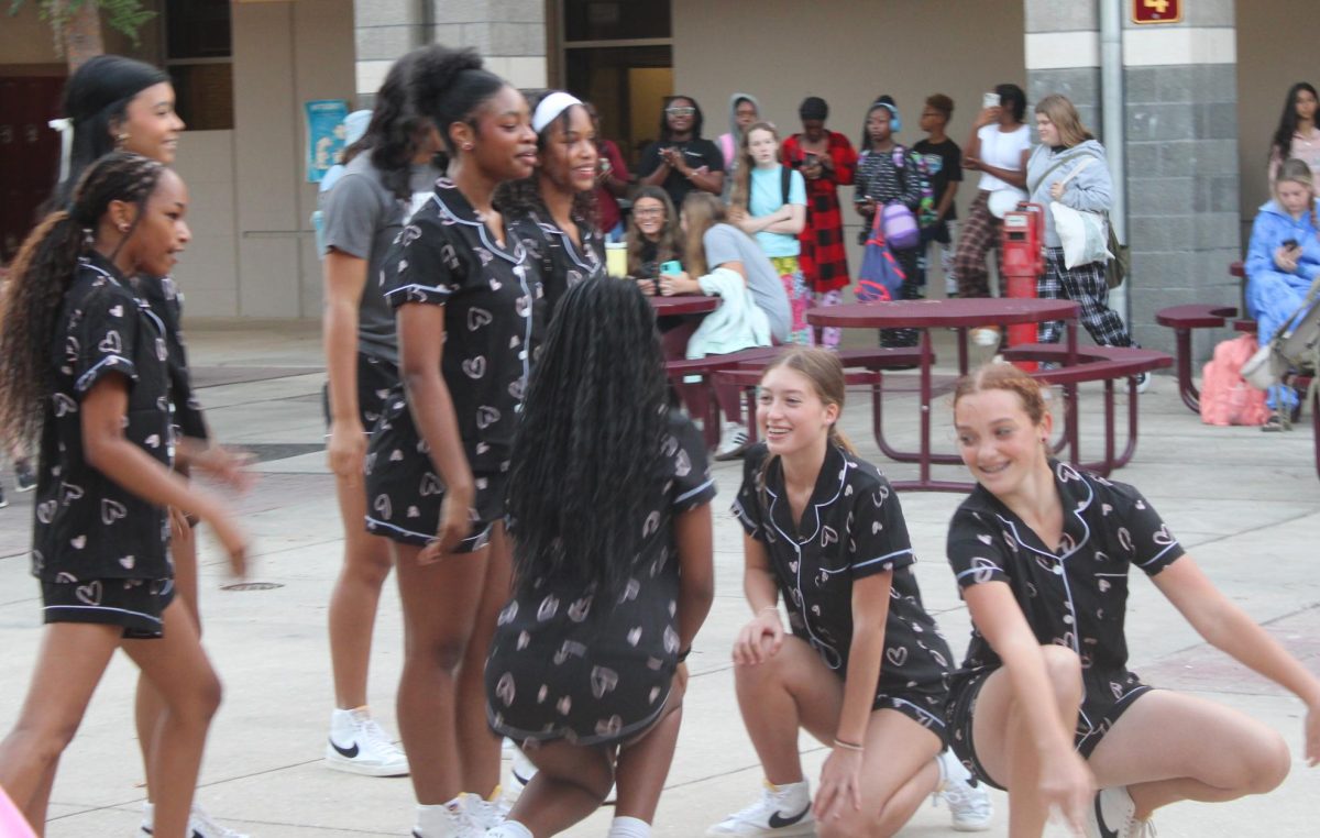 The new Florida High Dance team performed  at the pep rally.