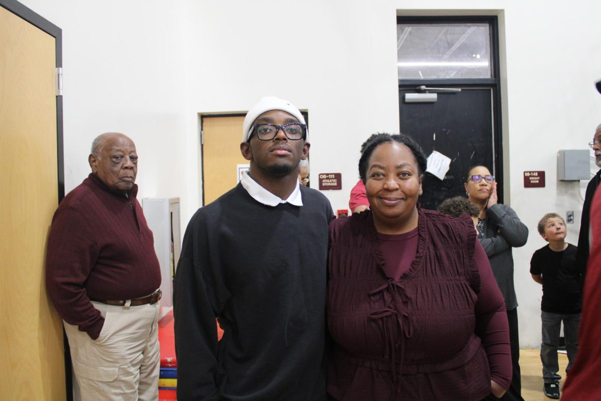 Senior Jordan Haigler had his mom Demitri Haigler in the crowd for Senior Night.