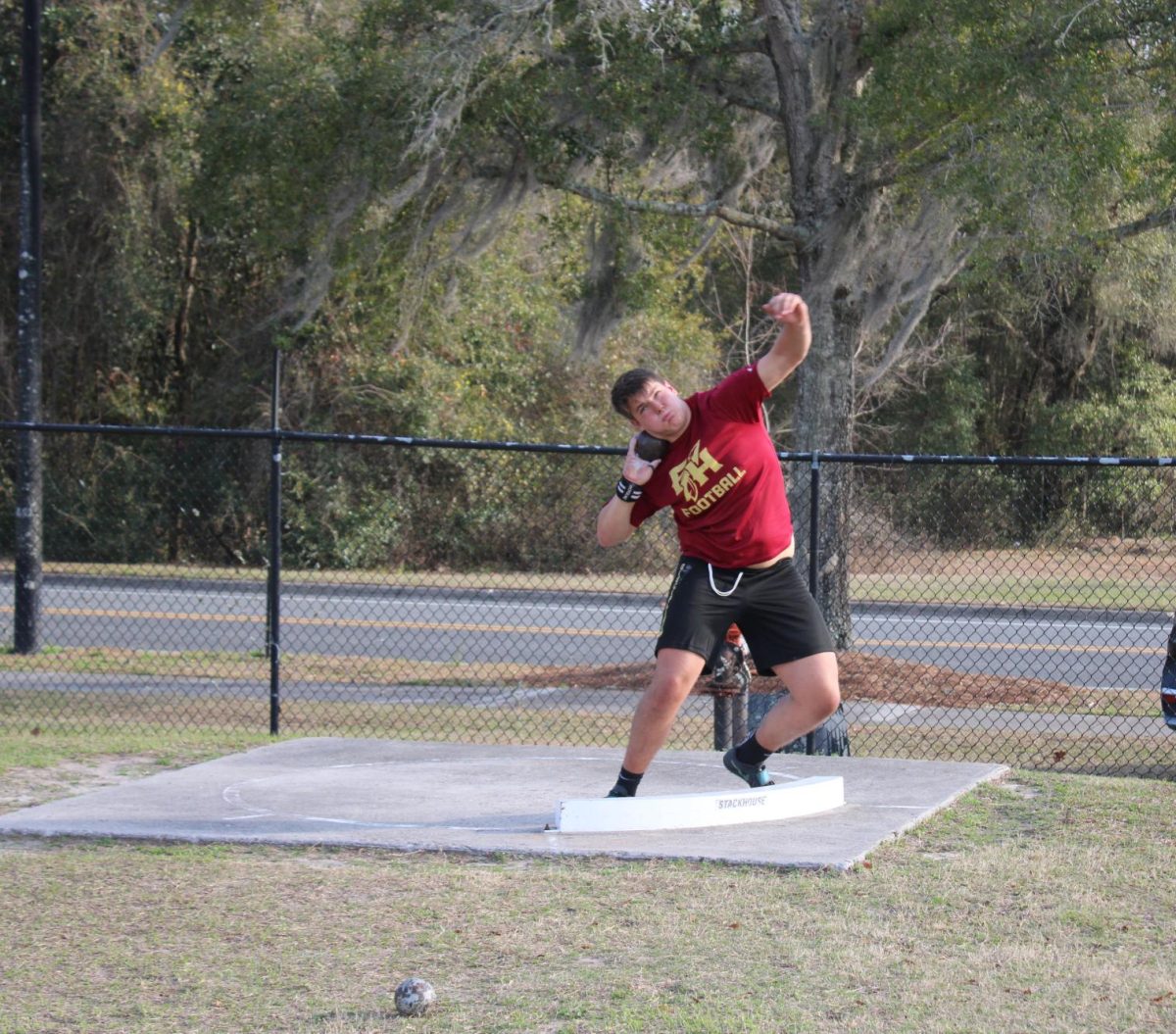 Shotputter _________ prepares for his throw. The Florida High track and field team has put in a lot of effort this season.
Photo courtesy of The Renegade.